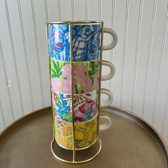 LILY PULITZER FOR TARGET STACKING MUGS | SET OF 4 MUGS | NEW - Picture 1 of 4